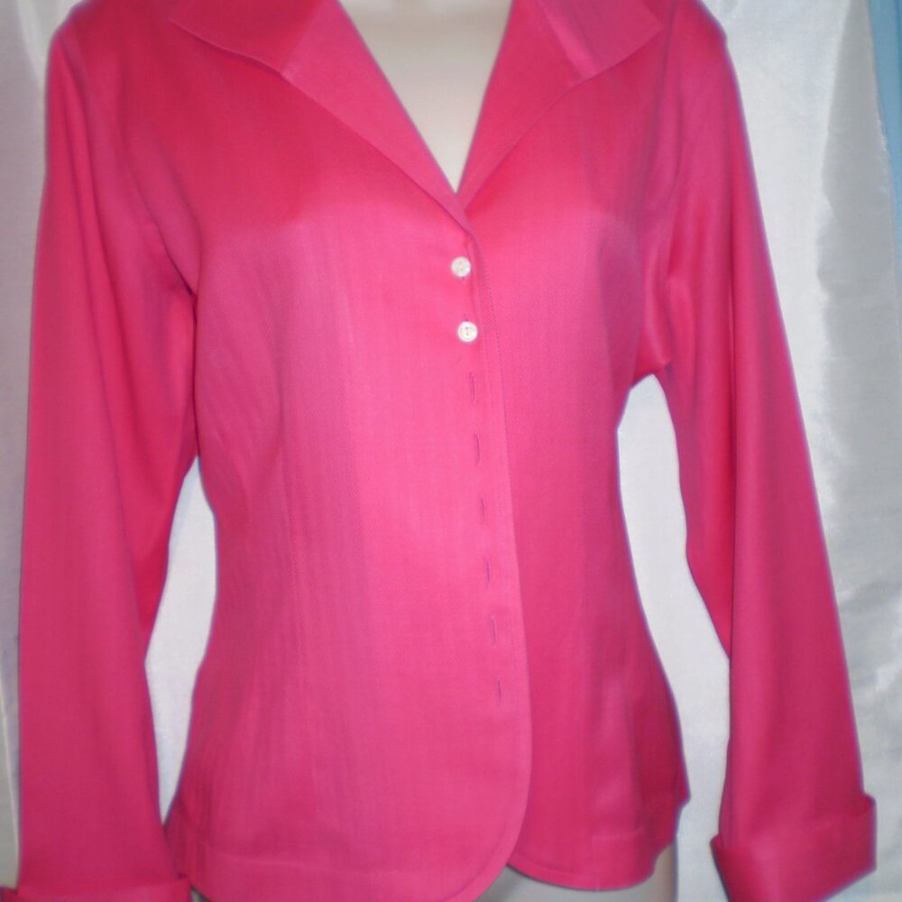TALBOTS  PINK WRINKLE RESISTANT BLAZER TYPE TOP SZ 12